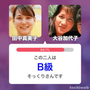 田中真美子と大谷加代子の顔画像をAIで比較